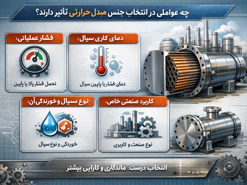 عوامل موثر در انتخاب جنس مبدل حرارتی